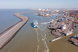 Aerial view of the port of Harlingen Friesland in the Netherlands by Eye on You
