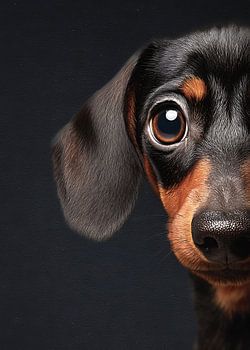 Teckel blik - nieuwsgierigheid op vier poten