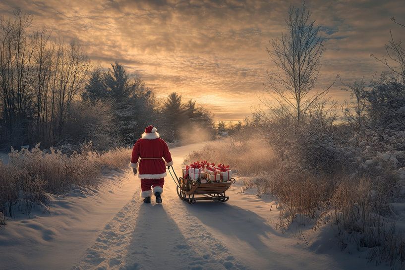 Weihnachtsmann Winter von Poster Art Shop