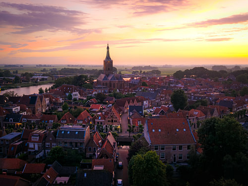 Sonnenuntergang über Hasselt (Overijssel)