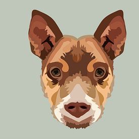 Dog Shepherd Puppy Portrait by Kirtah Designs