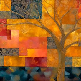 Baum in Farbflächen von Whale & Sons