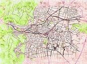 Kaart van Neustadt an der Weinstraße in de stijl 'Soothing Spring' van Maporia thumbnail