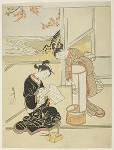 Suzuki Harunobu - The Evening Glow of a Lamp (Andon no sekisho),...
