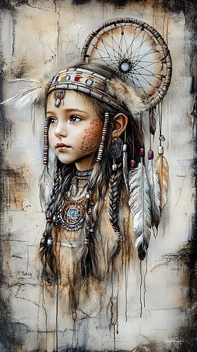 indiaan in Da Vinci stijl