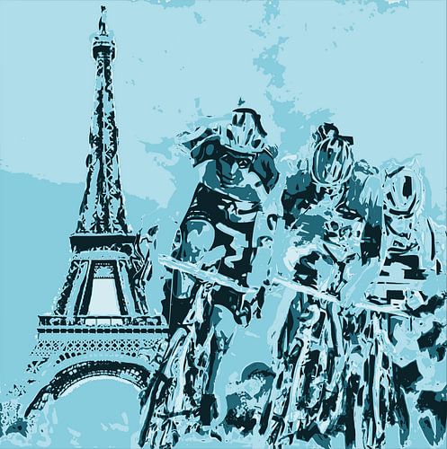 Wielrenners in Parijs