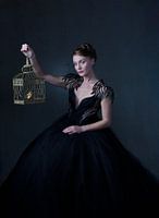 Moody queen with a bird