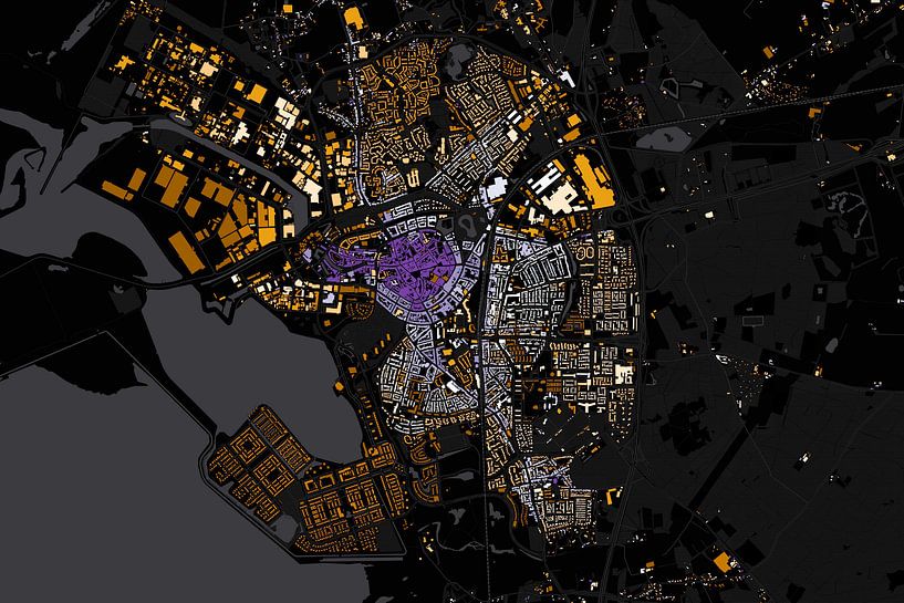 Kaart van Bergen op Zoom  par Maps Are Art