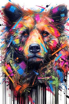 Colourful pop art bear by ARTemberaubend