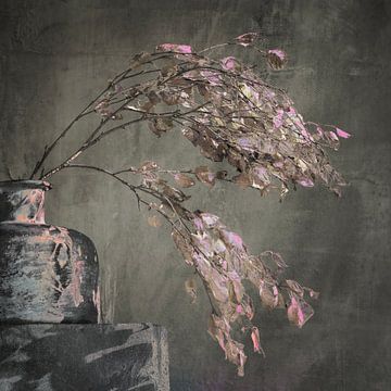 Still Life with Birch Branch 4. Digital Art. Painting. by Alie Ekkelenkamp