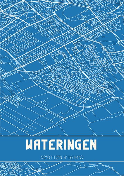 Blueprint | Map | Wateringen (South Holland) by Prints of Place