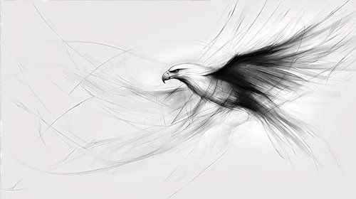 Adelaar met abstracte vleugels