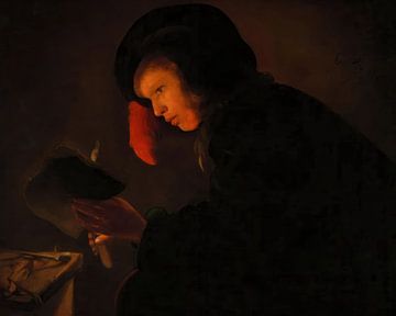 Junger Mann bei Kerzenschein - Christiaen Jansz- Dusart