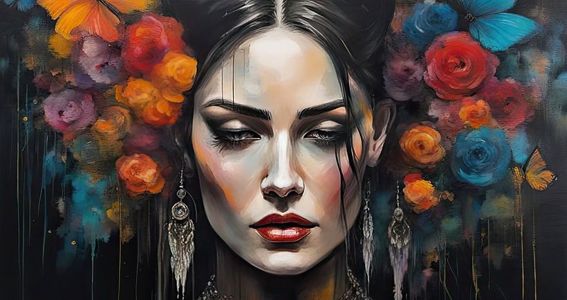 Floral Portrait No. 86.91 by Eye catching paintings