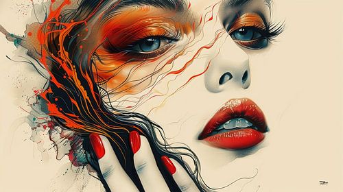 abstract vintage women's face