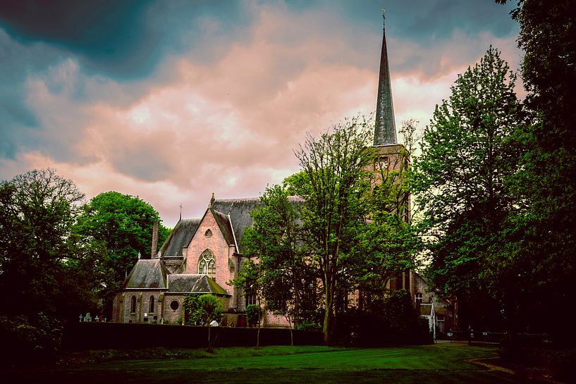 Church by evening light by Esther Bax