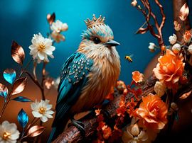 Bird on flowers-Branch