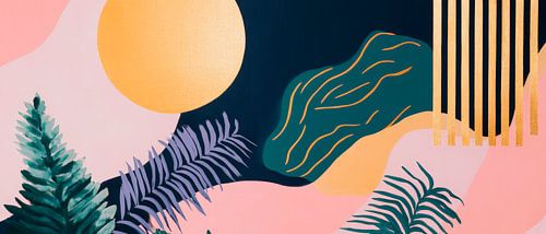 Tropische vormen en kleuren - modern ontwerp