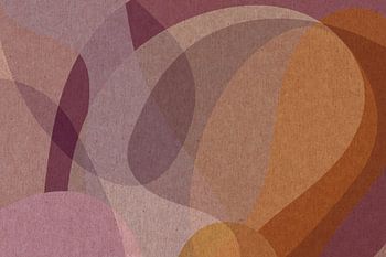 Abstract organic shapes in brown, taupe, pink.