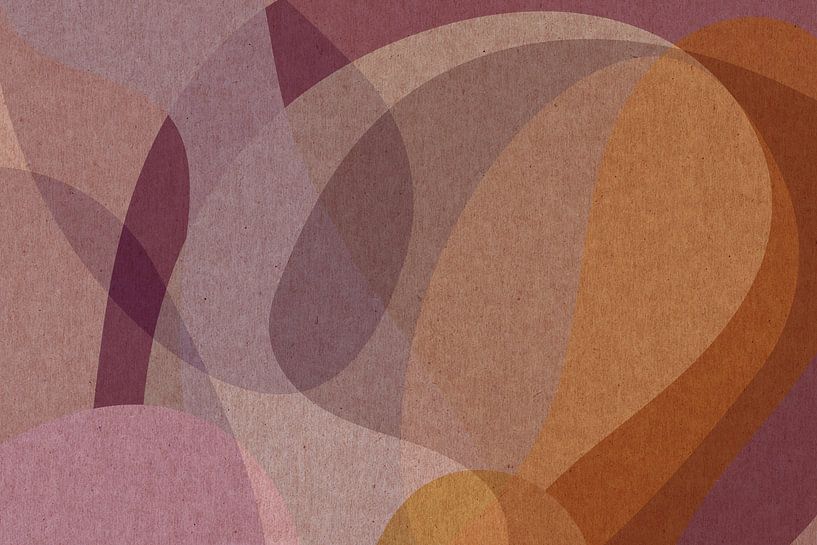 Abstrakte organische Formen in Braun, Taupe und Rosa. von Dina Dankers