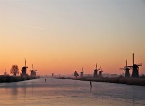 Schlittschuhläufer in Kinderdijk