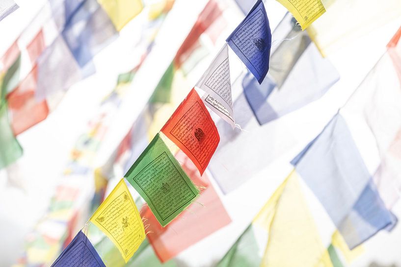 Flying prayer flags in Nepal. by Ron van der Stappen