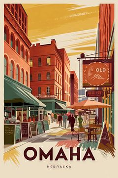 Omaha Vintage Reisposter van Poster Art Shop