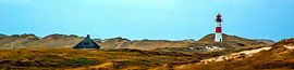 Frisian house and lighthouse (widescreen photo) by Norbert Sülzner
