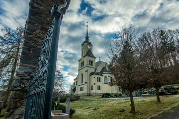 Landschap in het Ertsgebergte Hohenfichtekerk van Johnny Flash