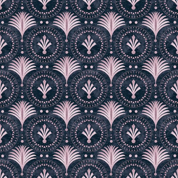 Art Deco Elegance Pink Blue by Andrea Haase