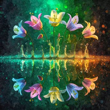 Magical reflection - flowers in the light by Sabine Wagner