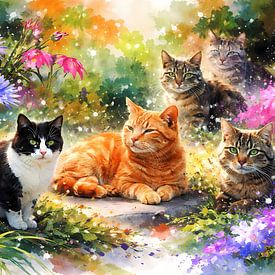 Katzen im Garten von Linda de Klein