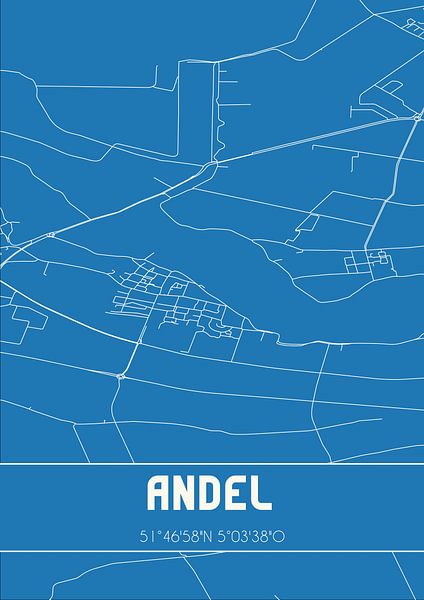 Blueprint | Map | Andel (North Brabant) by Prints of Place