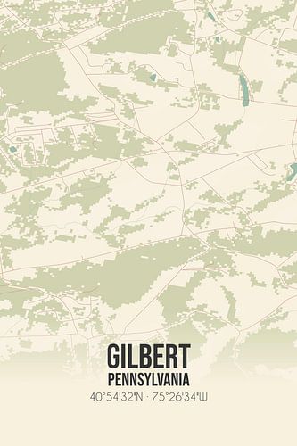 Alte Karte von Gilbert (Pennsylvania), USA.