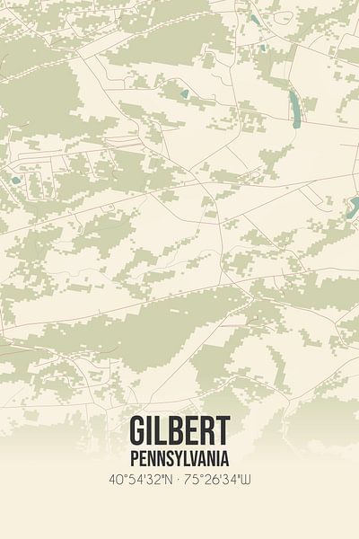 Vintage map of Gilbert (Pennsylvania), USA. by Prints of Place