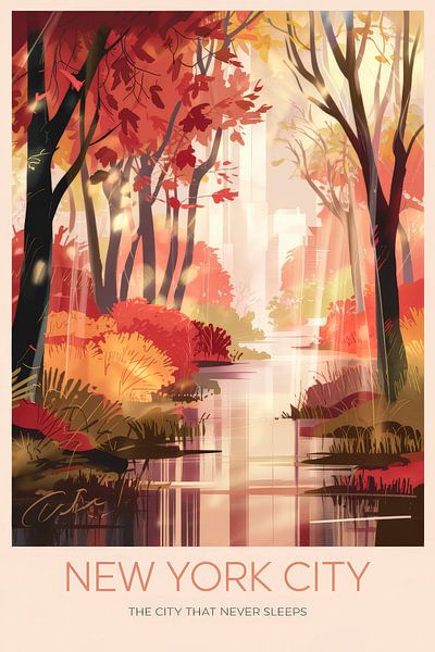 Affiche de voyage vintage de New York City par Poster Art Shop