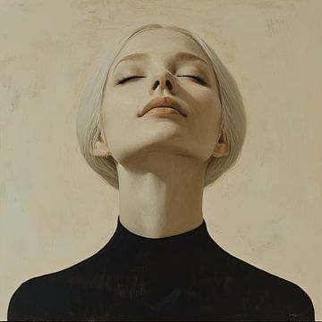 Portret Beige Vrouw | Sublime Grace van Kunst Kriebels