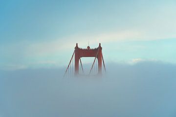 Golden Gate Bridge in pastelkleuren van Martin Podt