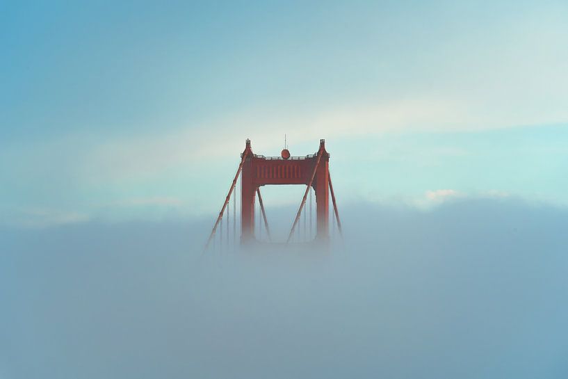 Golden Gate Bridge in pastel colors by Martin Podt