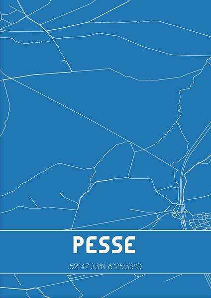 Blueprint | Map | Pesse (Drenthe) by Prints of Place