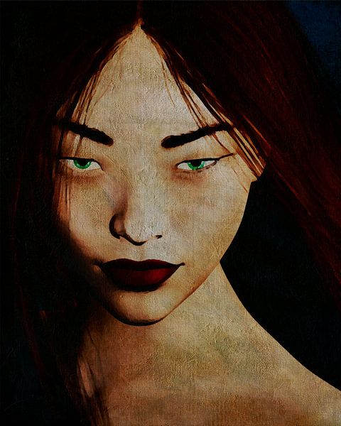 Asian girl who looks right through you by Jan Keteleer