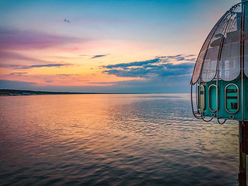 Zinnowitz in de Oostzee met zonsondergang