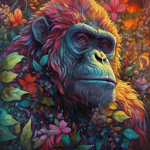 Gorilla in Farbe malen