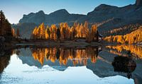 Autumn in the dolomites, on an early morning