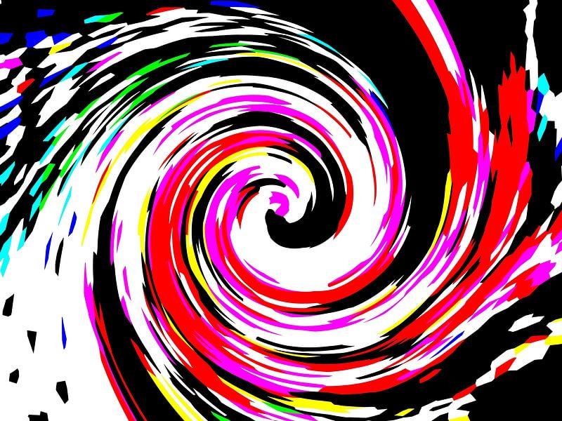 Colour spinning top in black with white by Loreta