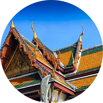 Dakgevel Tempel Wat Pho in Bangkok Thailand van Dieter Walther