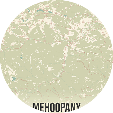 Vintage landkaart van Mehoopany (Pennsylvania), USA. van Rezona