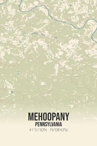 Vintage map of Mehoopany (Pennsylvania), USA. by Prints of Place
