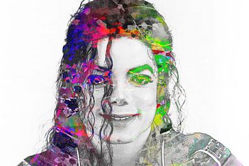Michael Jackson Abstract Modern Portret van Art By Dominic