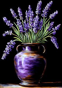 Lavendelblumenstrauß in Vase